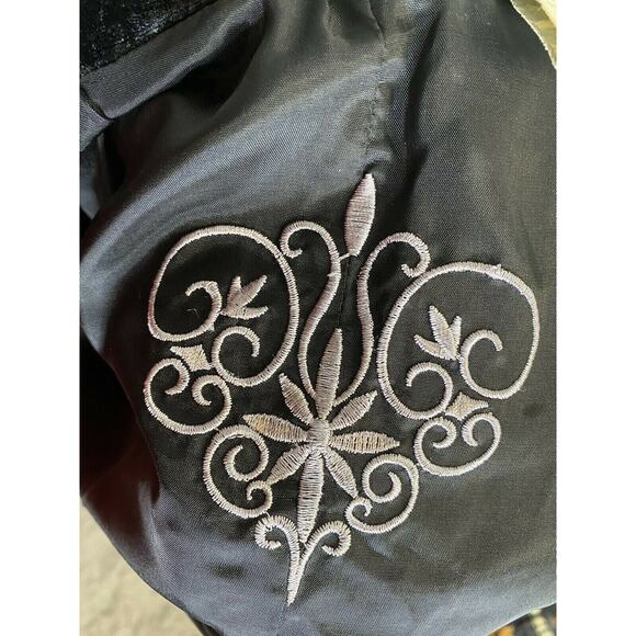 Trevan Women Crop black suede Jacket Blazer long sleeve button front Sz 4 mock - Picture 6 of 9